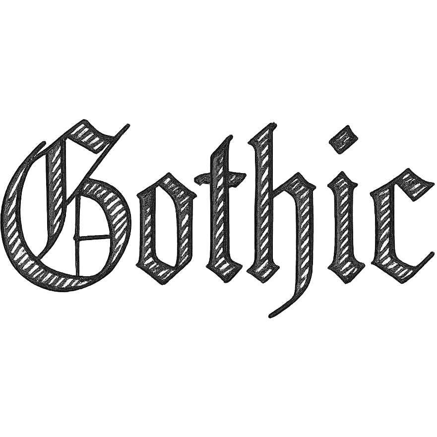 the word 'Gothic' in ornate gothic calligraphy emoji