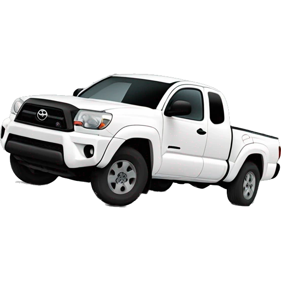 extended cab white 2009 toyota tacoma style pick up truck with black tires emoji