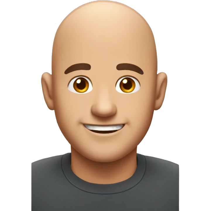 Bald man face head smiling 🧑‍🦲  emoji