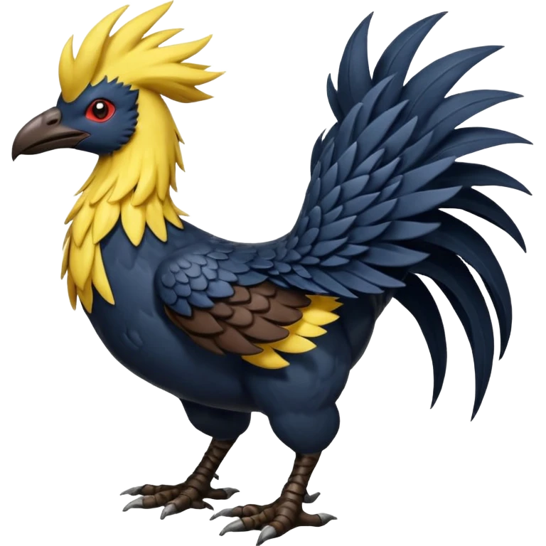 Nargacuga-Chocobo-Bisharp-Pokémon-Fusion, full body emoji