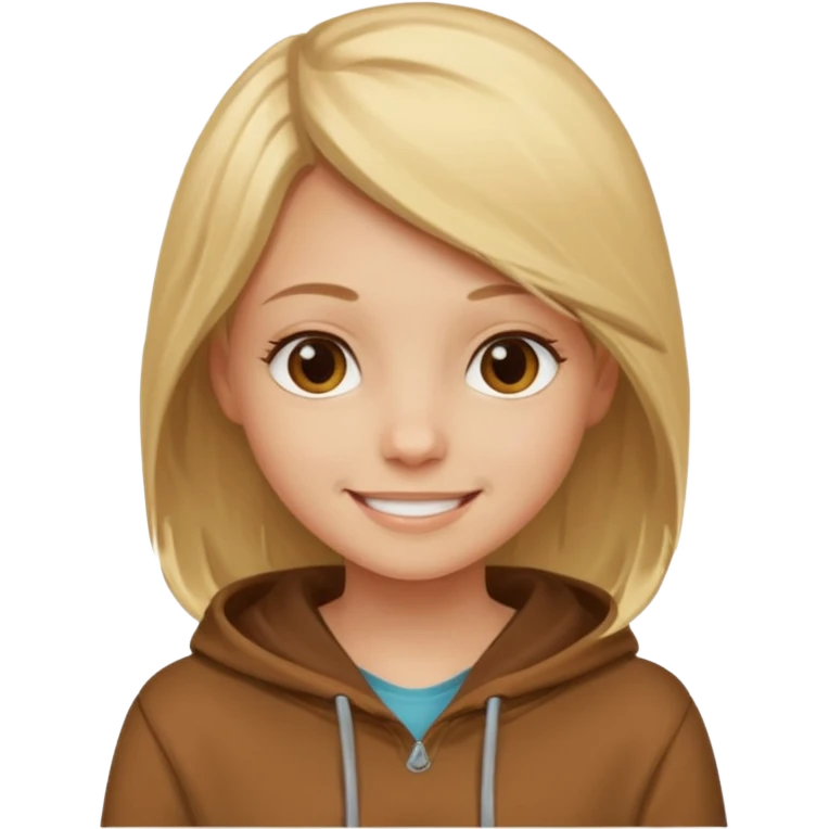 blondegirl with brown hoodie emoji