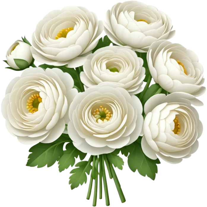 White Ranunculus cluster emoji