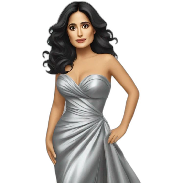 salma hayek silver dress emoji