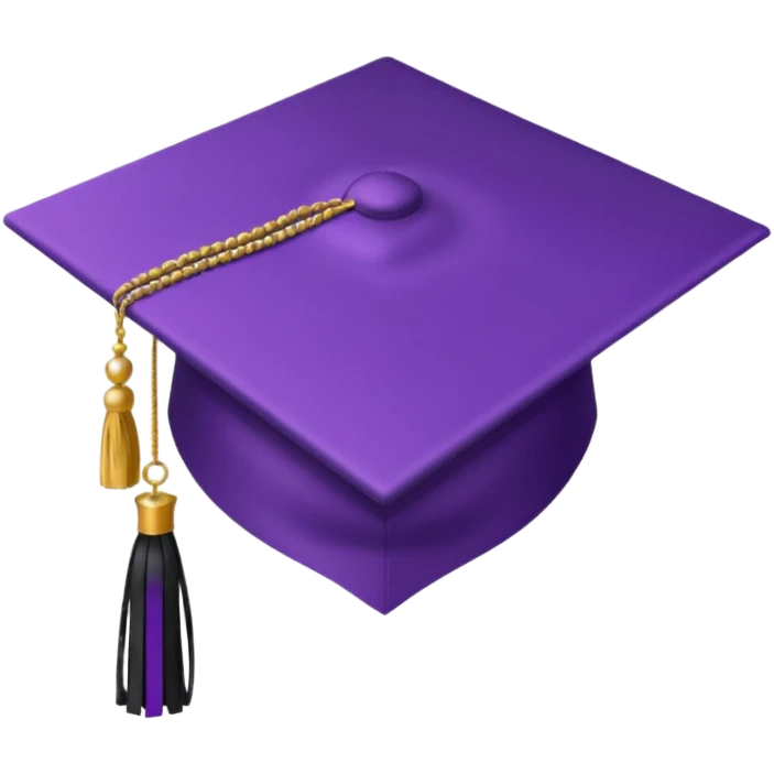 lilac standard graduation cap emoji