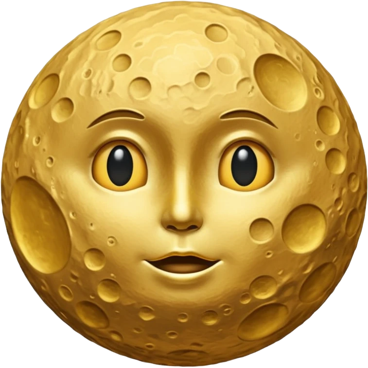 Create a emoji hidden S in moon surface moon colour golden and not face moon and s hidden but view  emoji
