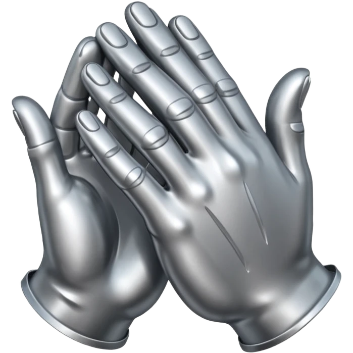 praying metallic hands, no gold emoji