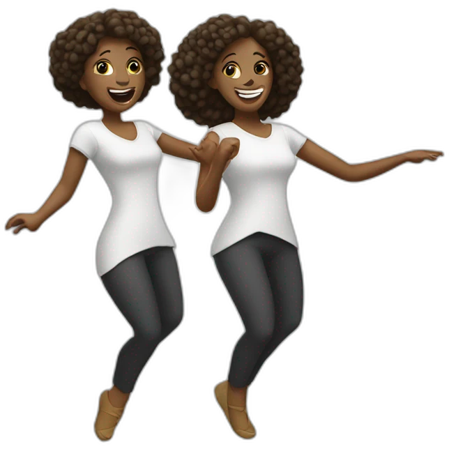 Two white women dancing emoji