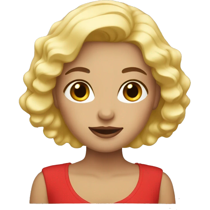 Blonde girl with red nails emoji