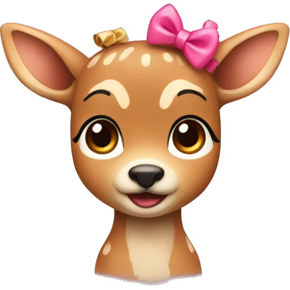 fawn with a bow emoji