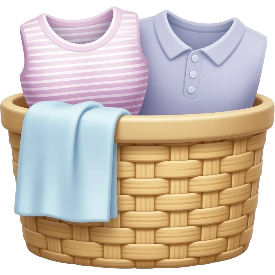 canasta de ropa de color pastel emoji