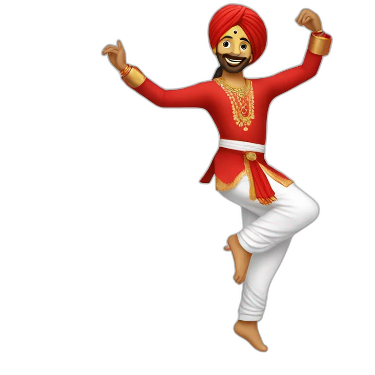 bhangra dancer red emoji