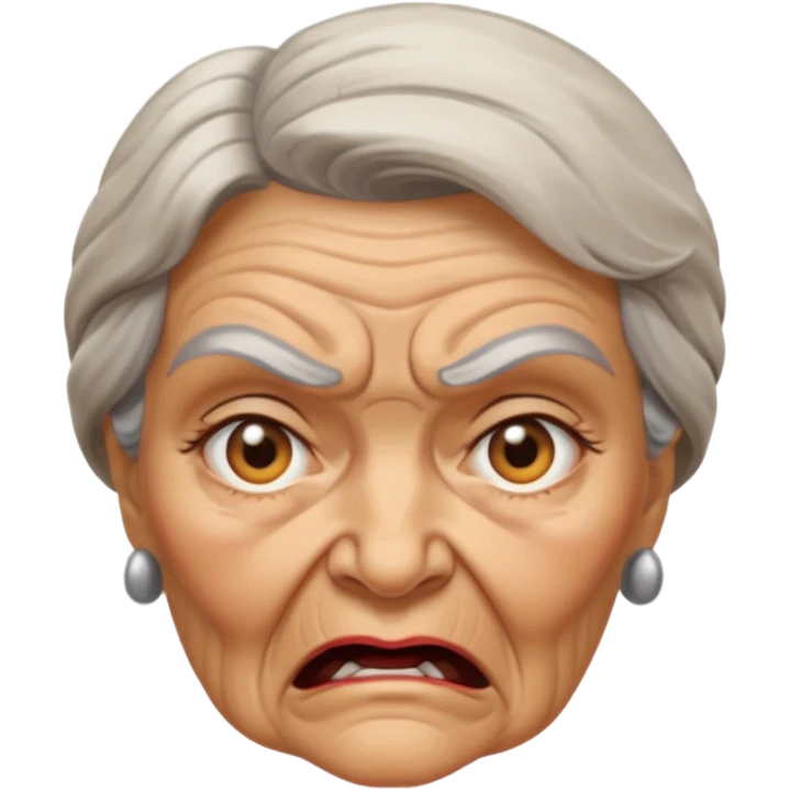 old lady face slap emoji