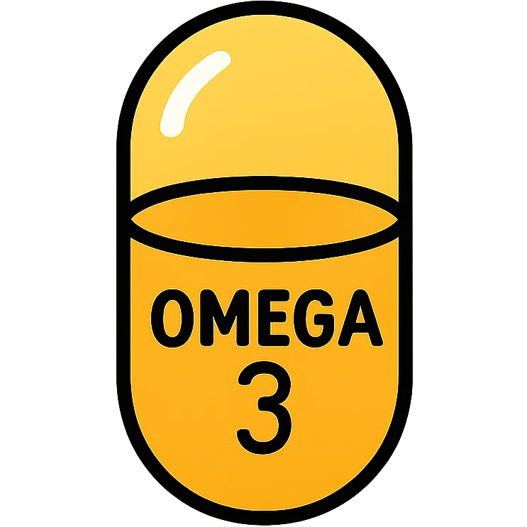 Omega-3 fish oil capsule, anti-inflammatory supplement emoji