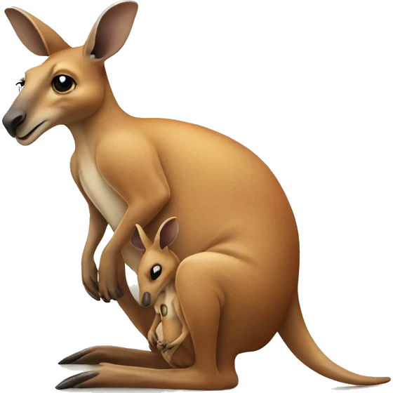 kangaroo with baby in pouch emoji