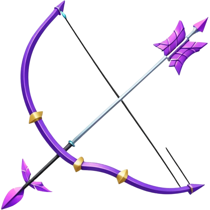 Glitter Arco e flecha roxo emoji