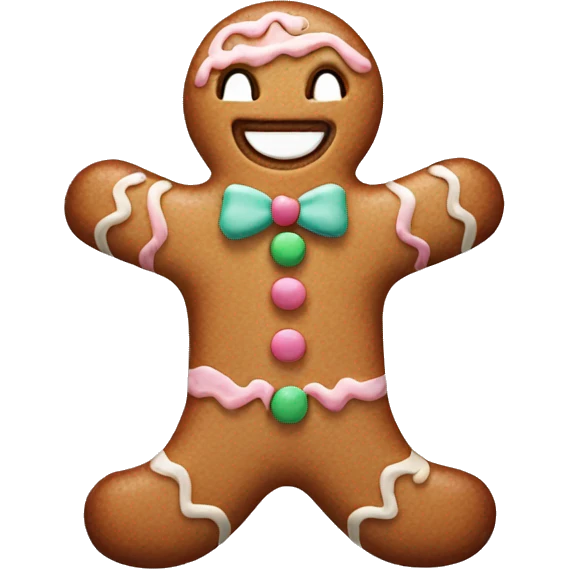 Pastel gingerbread man emoji