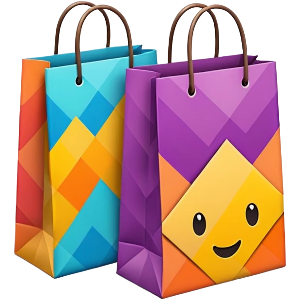 2 beautiful shopping bag emoji