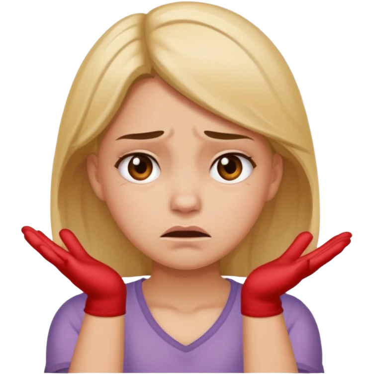 girl rejecting with her hands and a face of disgust emoji