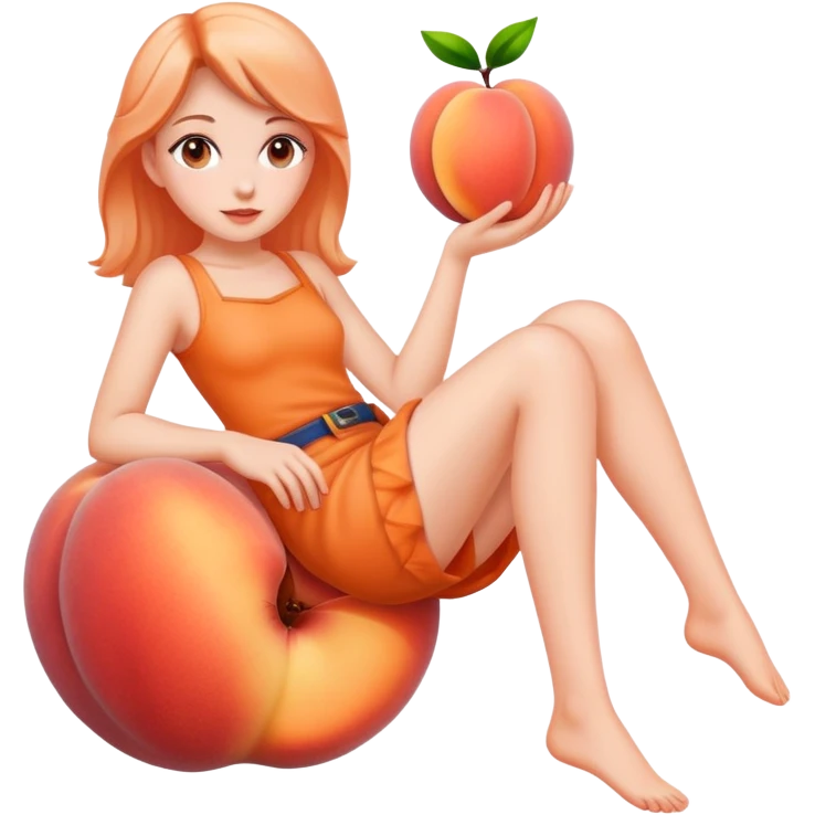 Девушка раздвигает ноги и там персик emoji