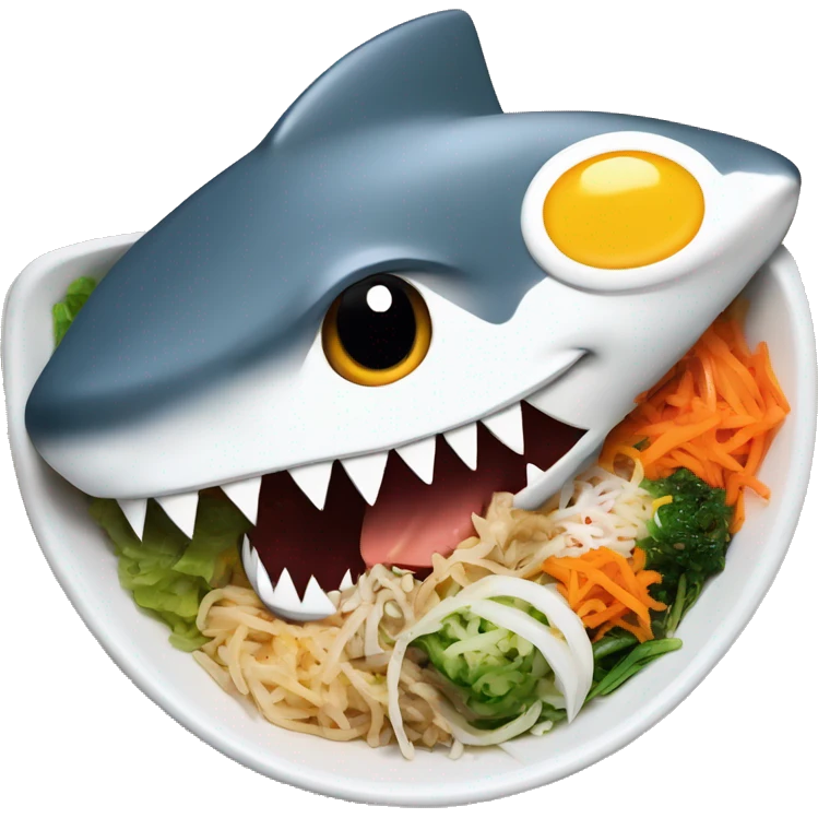 shark eating bibimbap emoji