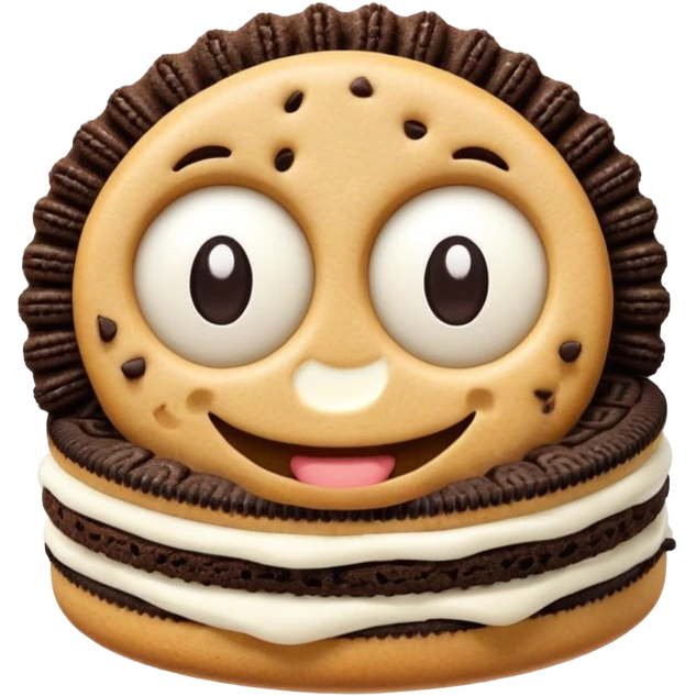 GALLETA OREO, CON DOS OJOS Y DOS MANOS emoji