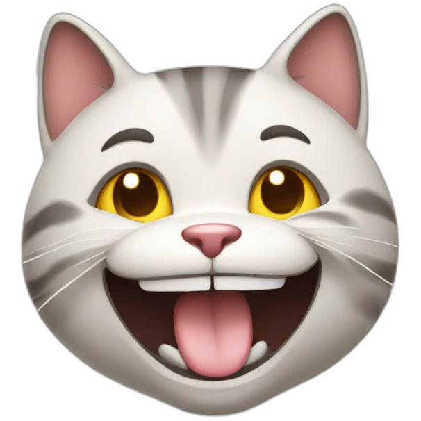 a close up of a happy cat character character cartoon emoji