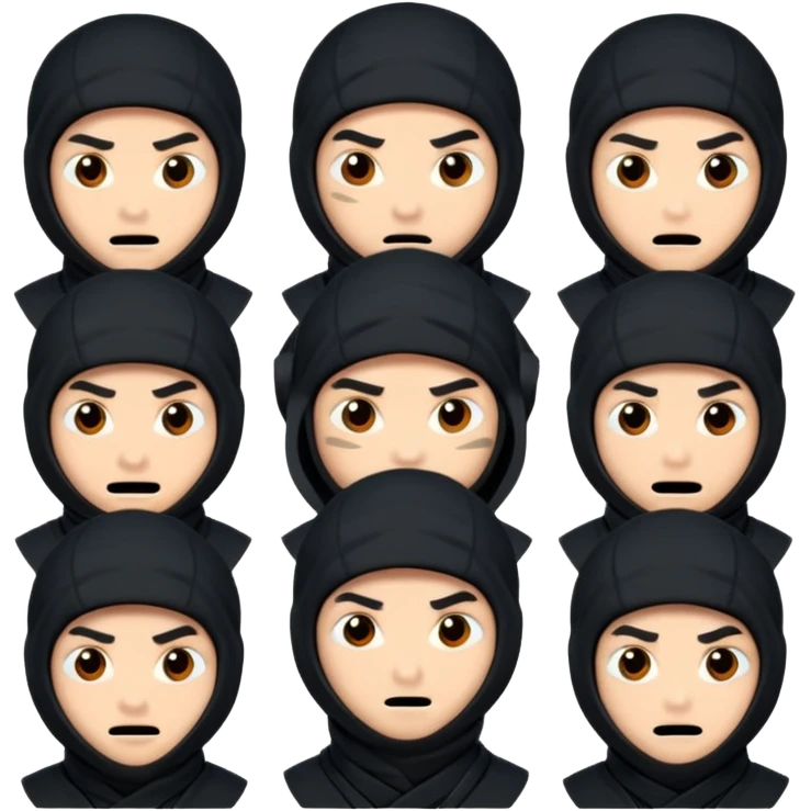 Ninja with different emotions emoji