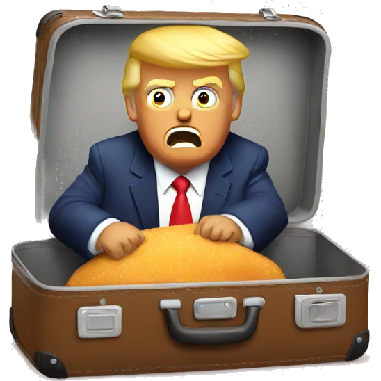 Trump eating suitcase  emoji