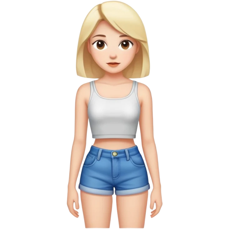 دختری با شلوارک و نیم تنه برام بساز emoji