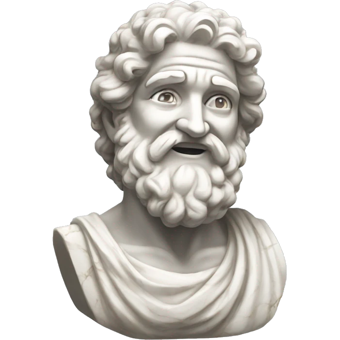 greek marble bust: extremely happy mood emoji