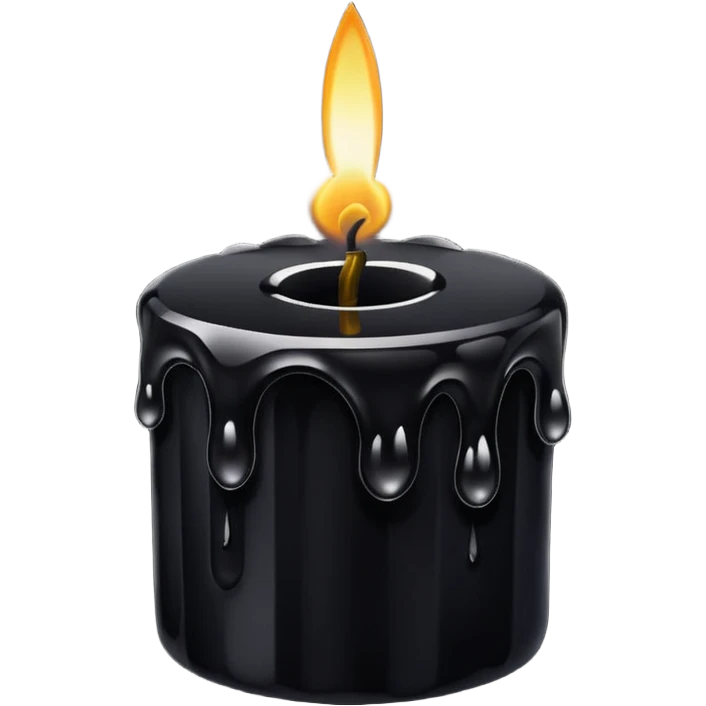 Large black candle on a black crystal  emoji
