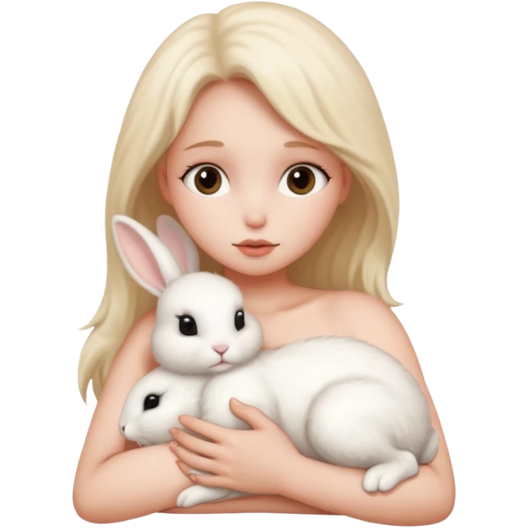 Bunny sucking naked busty female boobs emoji