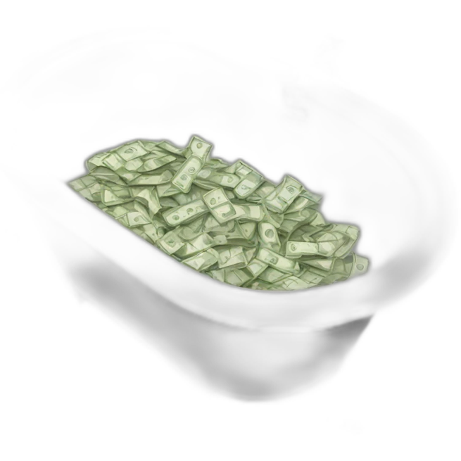 bathtub full of money emoji