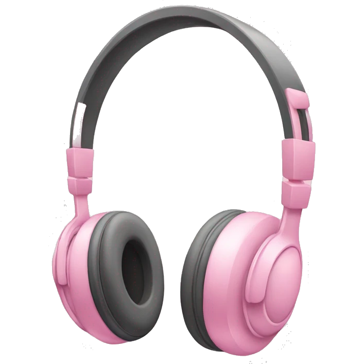 Headphones with light pink  bow  emoji