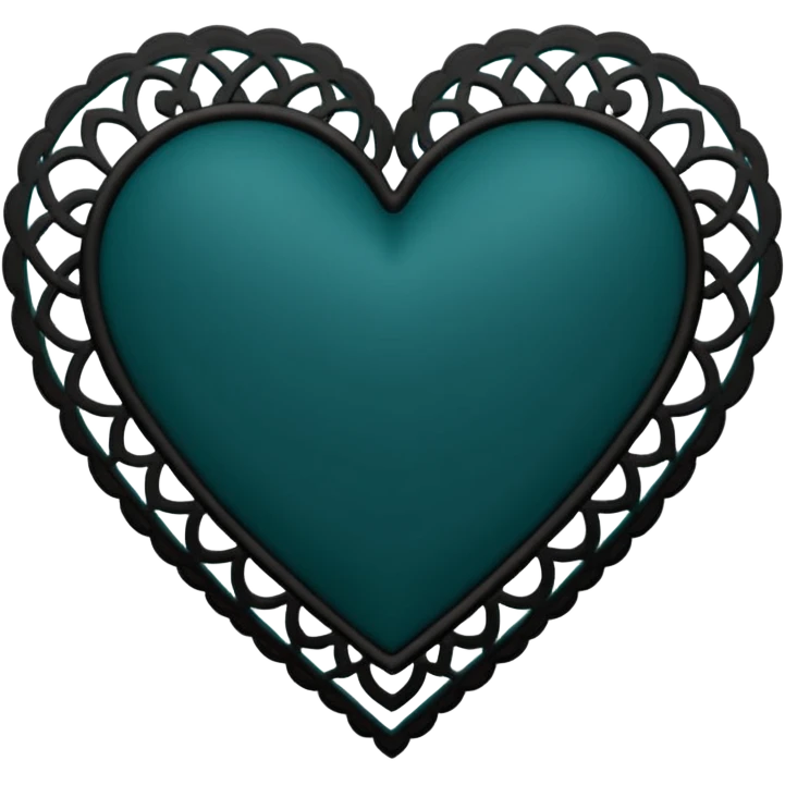 dark teal heart with black lace emoji