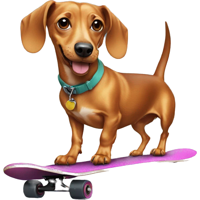 weiner dog on a skateboard emoji