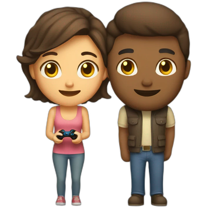 couple playing video game together emoji