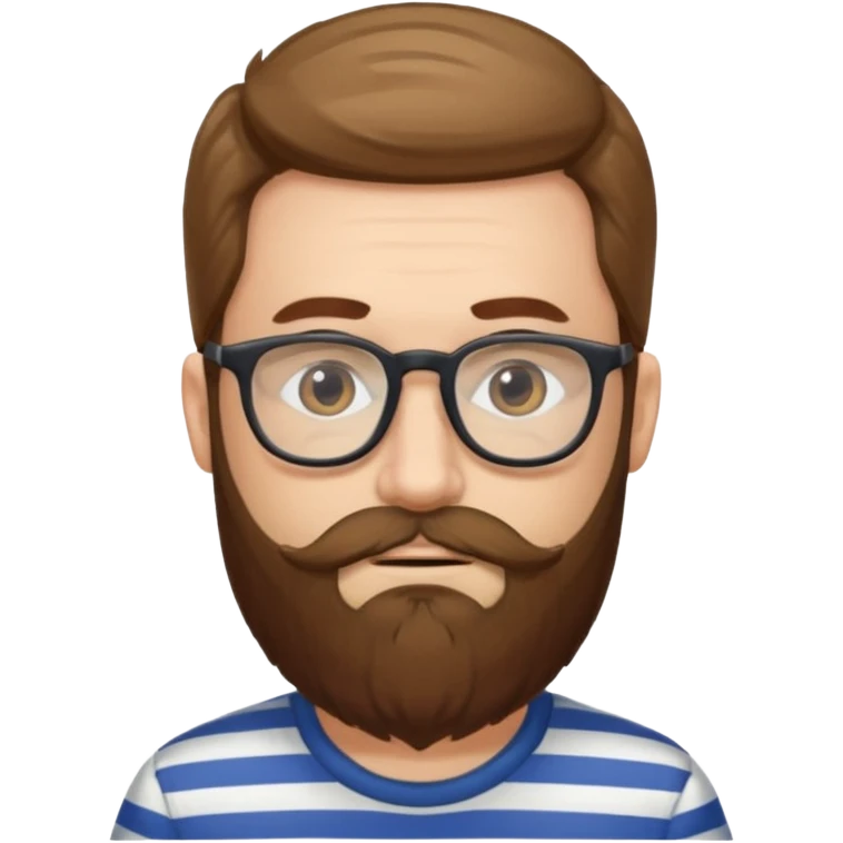 glasses man with long beard and striped shirt emoji