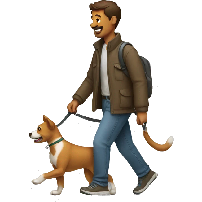 man  walking the dog emoji