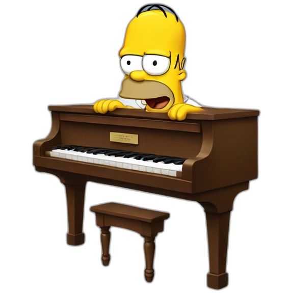 Homer simson doing piano with his feets emoji
