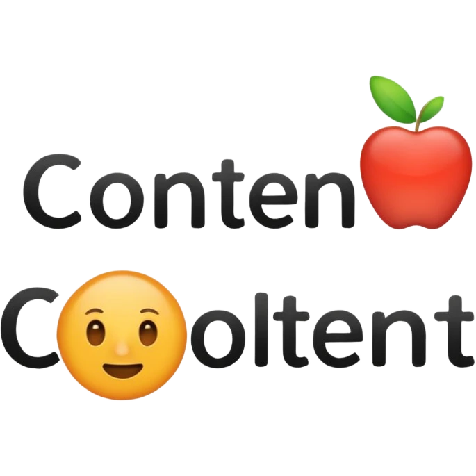 the word CONTENT in text emoji