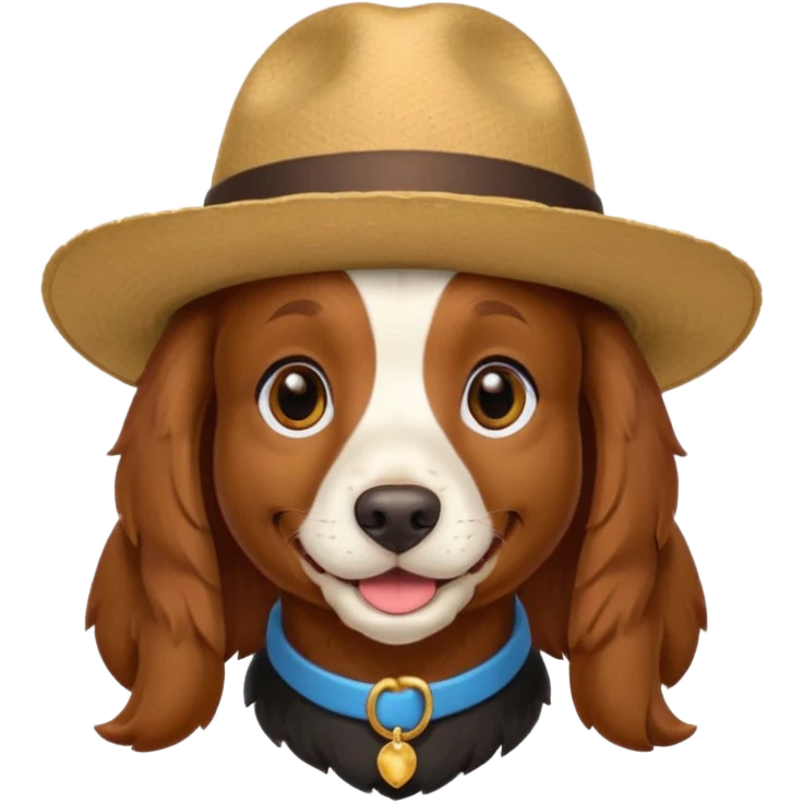 un cocker avec un chapeau emoji