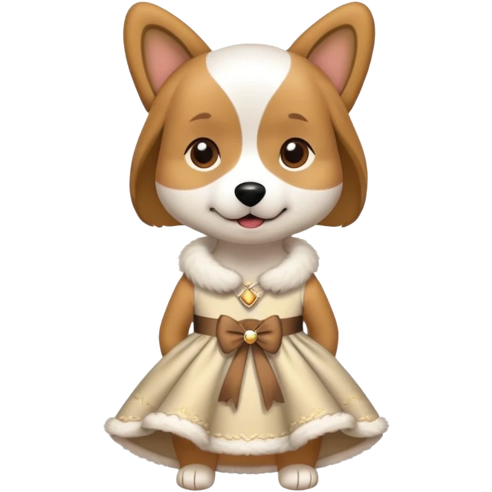 Dog wearing dress emoji