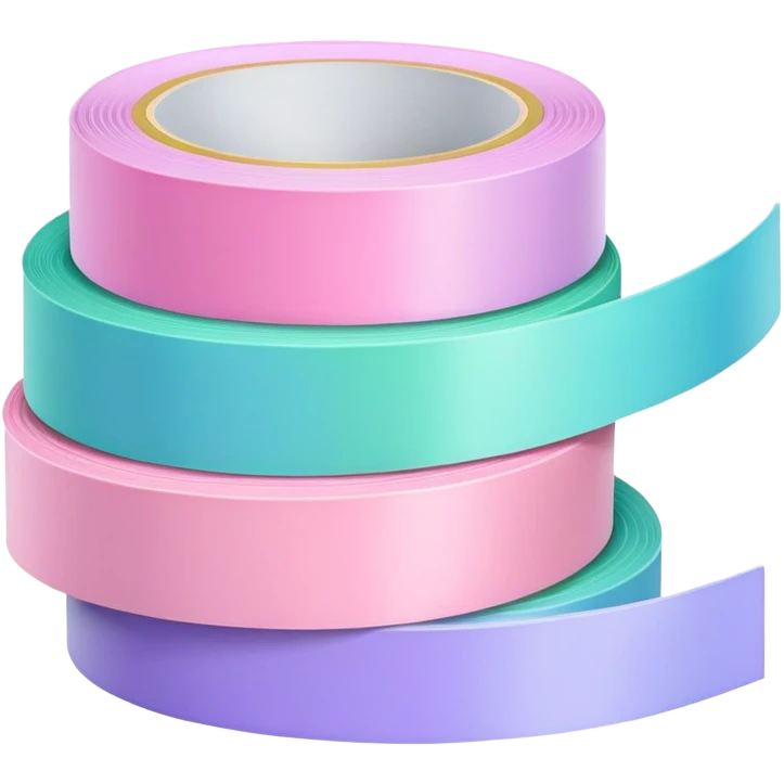 Light blue, light pink, light green and light purple tapes emoji