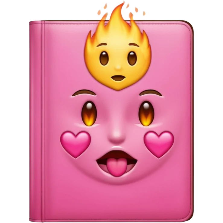 a pink book that’s labeled “burn book” with kissing emojis emoji