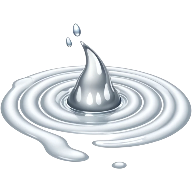 a puddle of white and silver liquid emoji