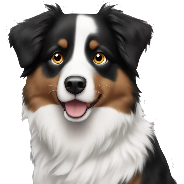 Australian shepherd black and white fur emoji