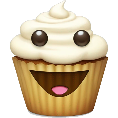 Smiley cupcake ( one just one ) emoji