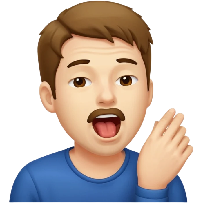 man Yawning  no hand emoji