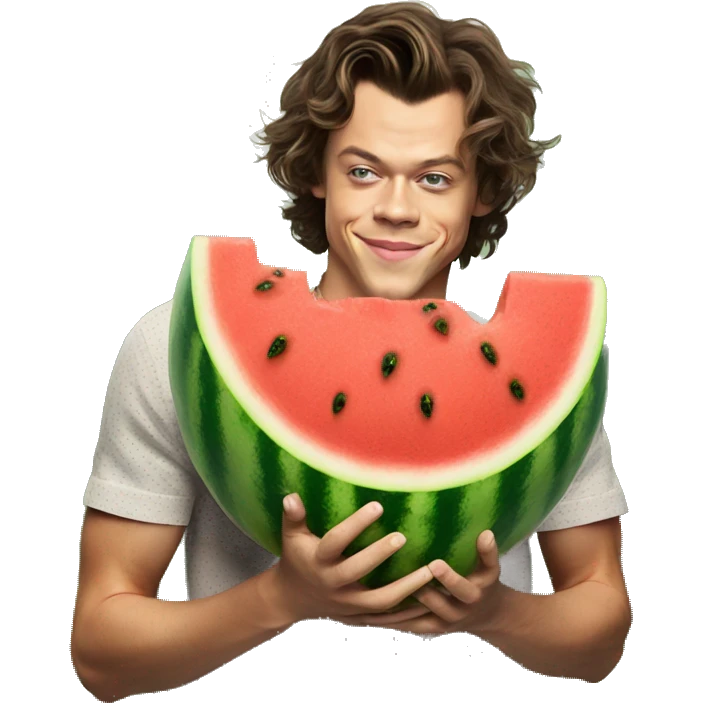 Harry styles holding a watermelon emoji